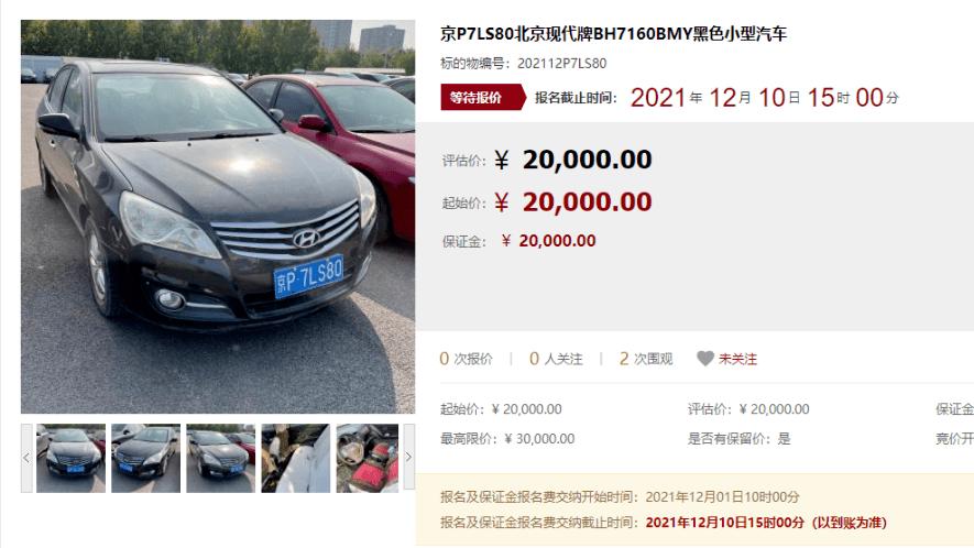 北京2023年车牌价格多少钱一年？