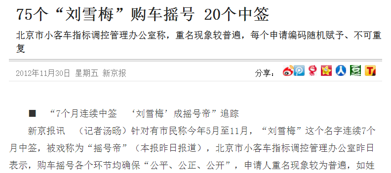 2023年北京市机动车摇号中签率将降至0.6%!