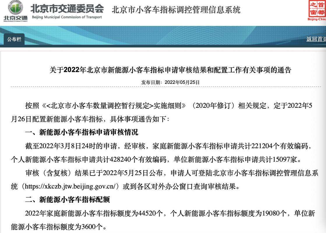 北京新能源小客车指标配置：普通车占8%,专用车占2%